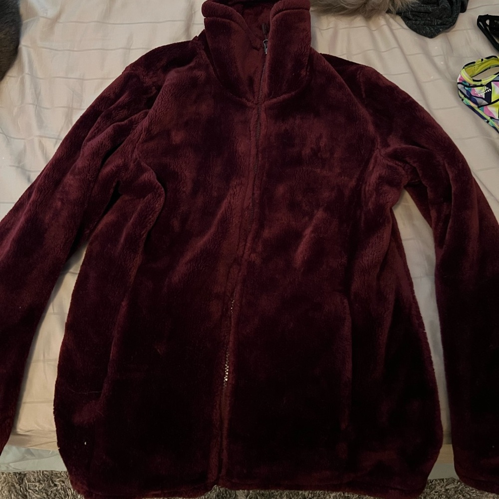 Soft maroon zip up jacket